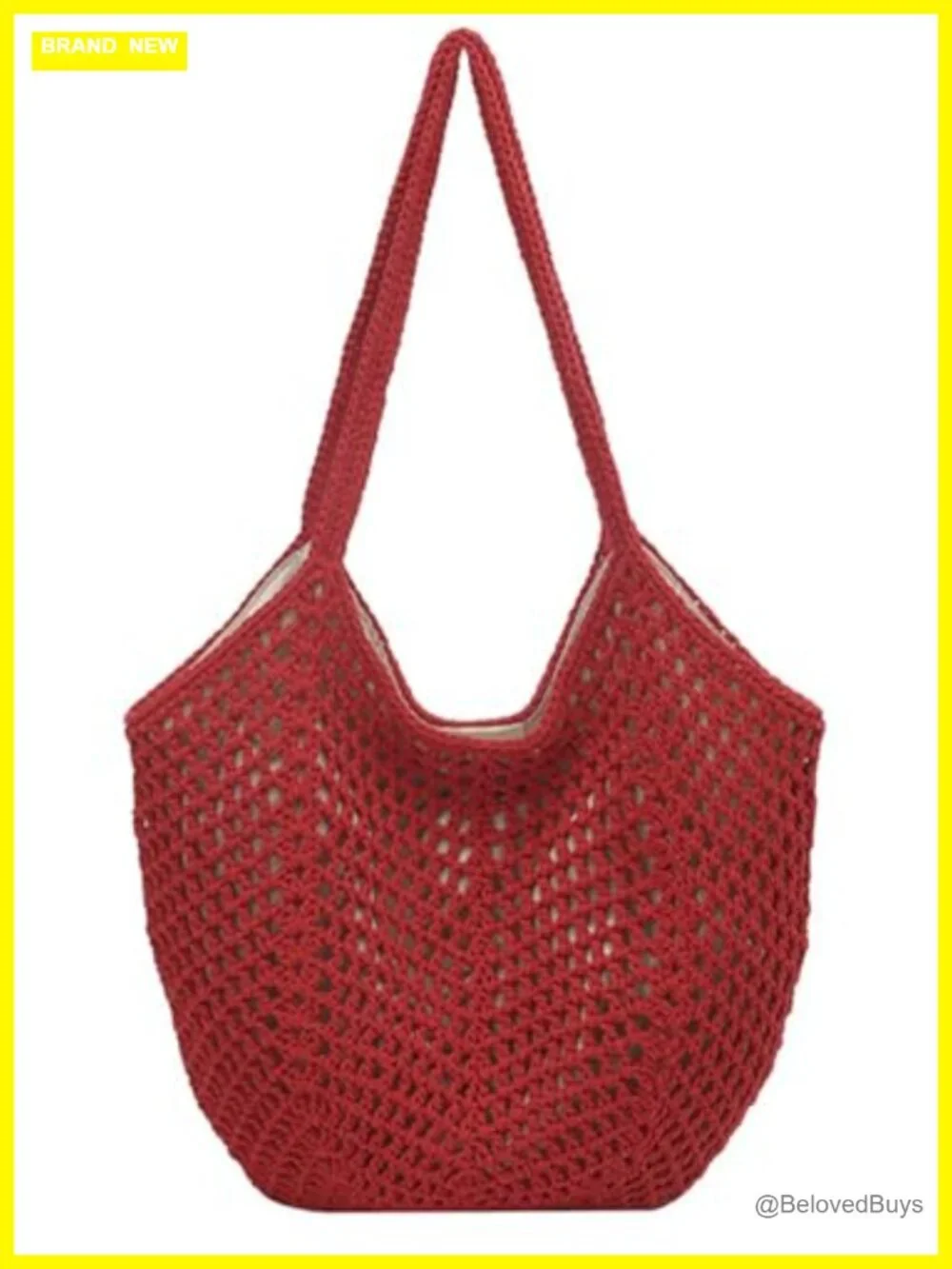 Large Crochet Woven Hobo Shoulder Tote Beach Vacation Bag